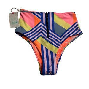 MAAJI Colorful Reversible High Waist Swim Bikini‎ Bottoms Women's Size Small NWT